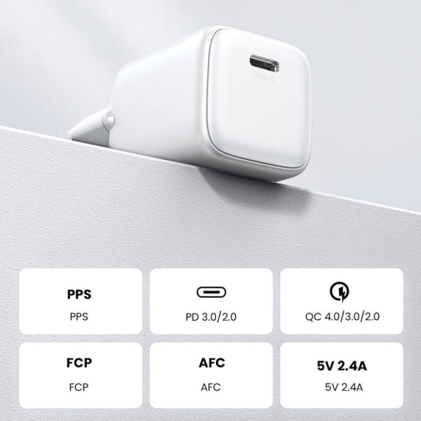 Ugreen GaN Vægoplader USB-C 30W Nexode Mini - Hvid