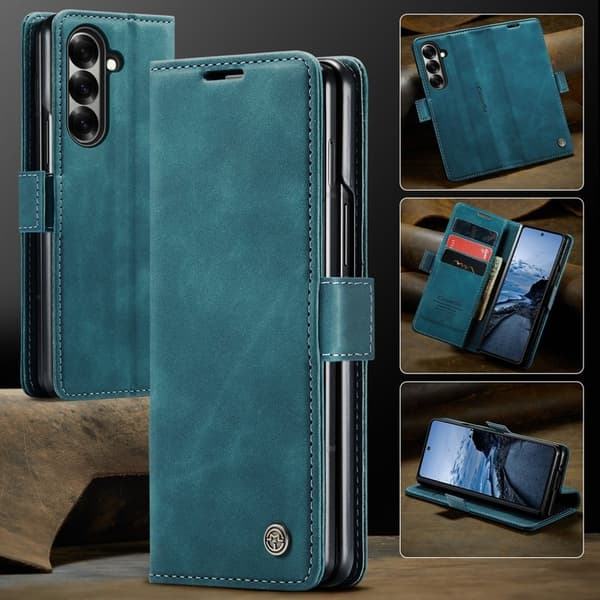 CASEME 013 Plånboksfodral för Samsung Galaxy Z Fold7 5G - Blå