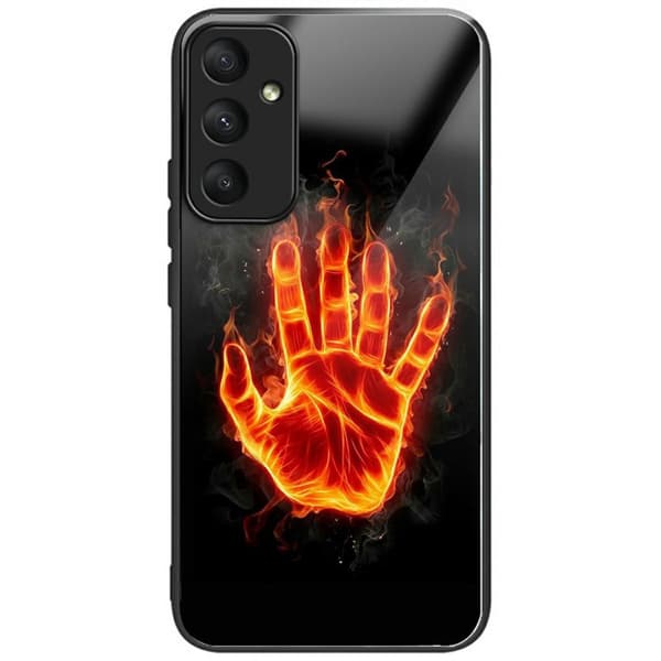 Mobilskal för Samsung Galaxy S26 Mönstertryck Tempererat glas TPU - Flame Palm