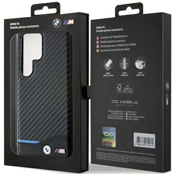 BMW Galaxy S24 Ultra Mobilskal Läder Carbon - Svart Svart