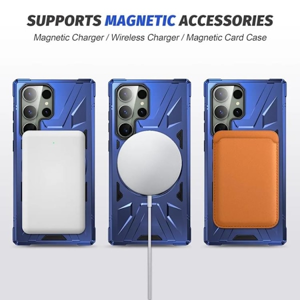 Galaxy S24 Ultra Mobilskal Magsafe Kickstand - Mörkblå