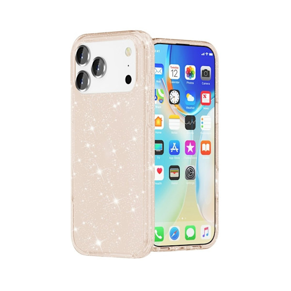Mobilskal till iPhone 17 Pro Glittrande Puderglitter - Guld Guld