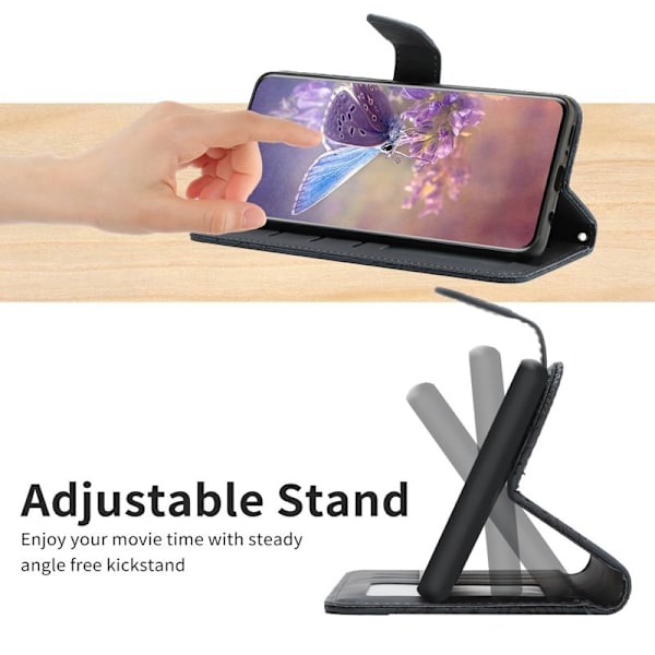Samsung Galaxy S26 Pro Plånboksfodral Konstläder Blomtryck - Svart