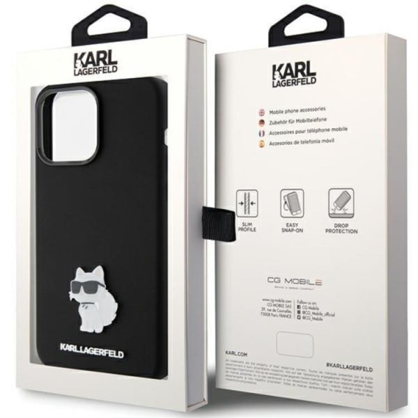 KARL LAGERFELD iPhone 15 Pro Mobilskal Silikon Metal Pin