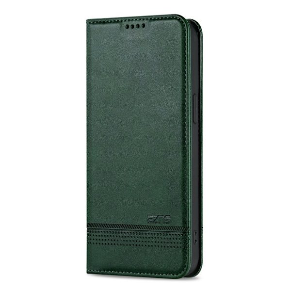 AZNS iPhone 16e Plånboksfodral Konstläder - Grön