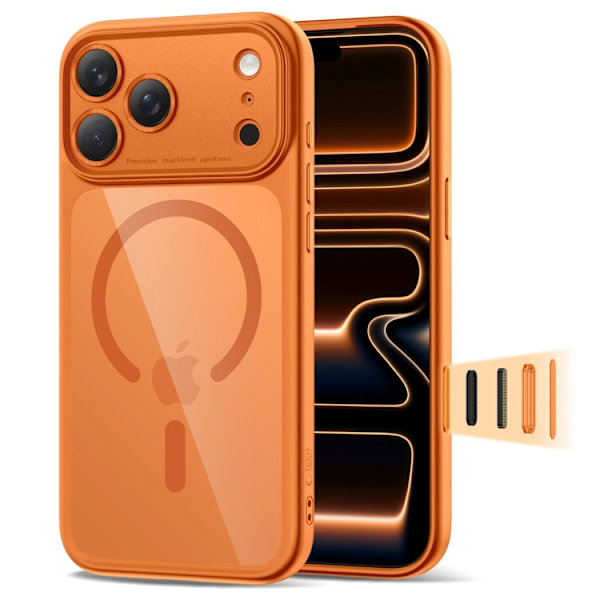 Tech-Protect Mobilskal till iPhone 17 Pro Magsafe Peak - Orange/Clear Orange