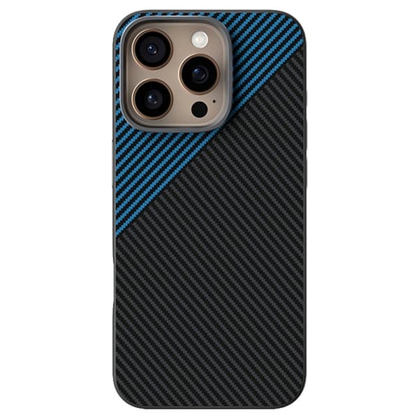 ABEEL Mobilskal till iPhone 16 Pro MagSafe Carbon Fiber Texture - Blå Blå