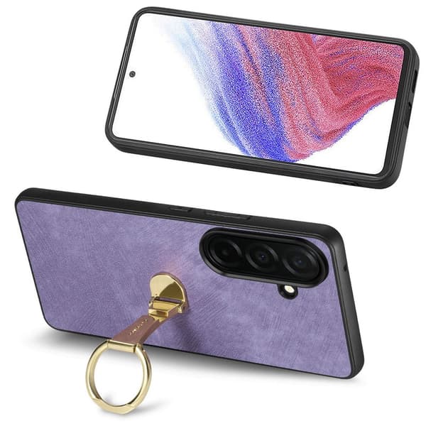 CASENEO Mobilskal för Samsung Galaxy S26 Plus Fällbar Kickstand Konstläder Lila