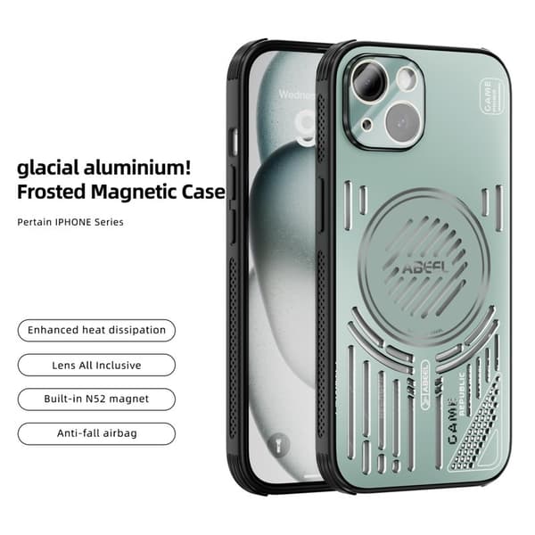 ABEEL Mobilskal till iPhone 13 Aluminium + PC + TPU - Ljusgrön