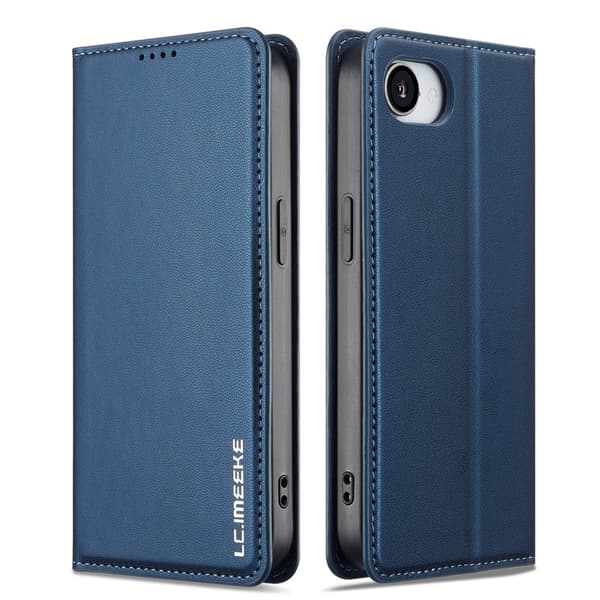 LC.IMEEKE L1 Series iPhone 16e Plånboksfodral Konstläder - Blå