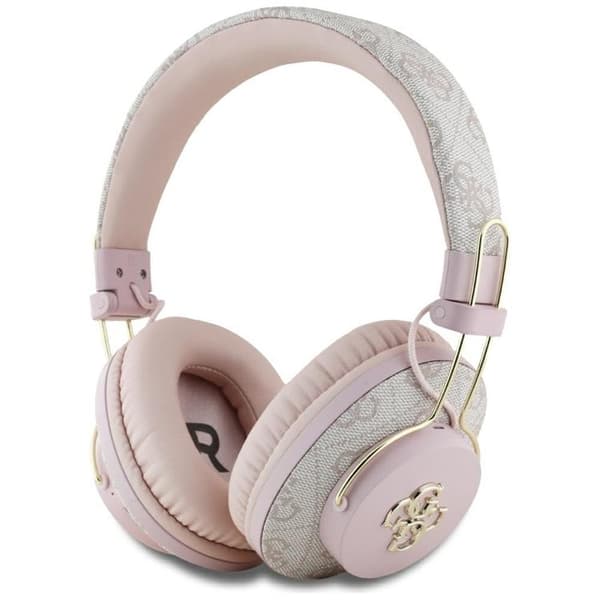Guess Over-Ear Hörlurar Bluetooth ENC Metal 4G Logo - Rosa