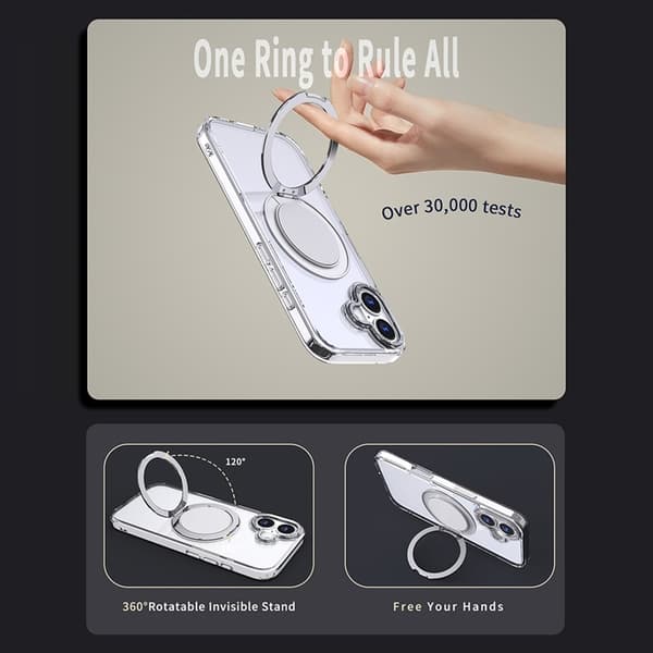 Mobilskal till iPhone 17 MagSafe TPU+PC Kickstand - Transparent Transparent