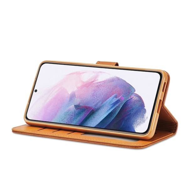 LC.IMEEKE Plånboksfodral Samsung Galaxy S21 Konstläder - Ljusbrun
