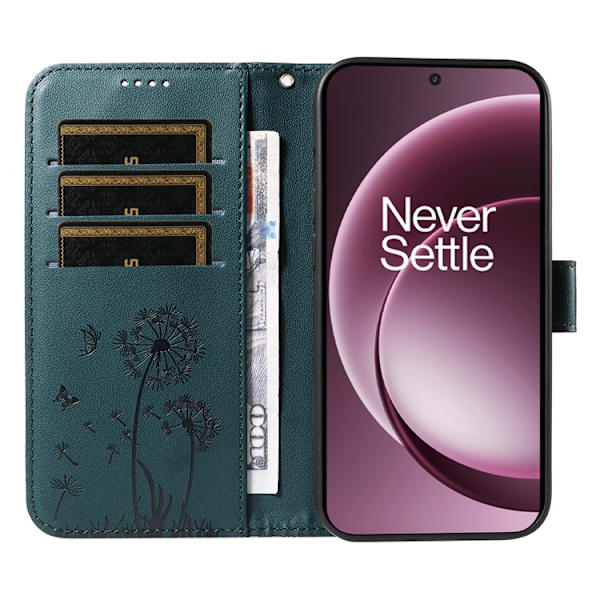 OnePlus 15 Plånboksfodral Dandelion Imprint Konstläder Blå