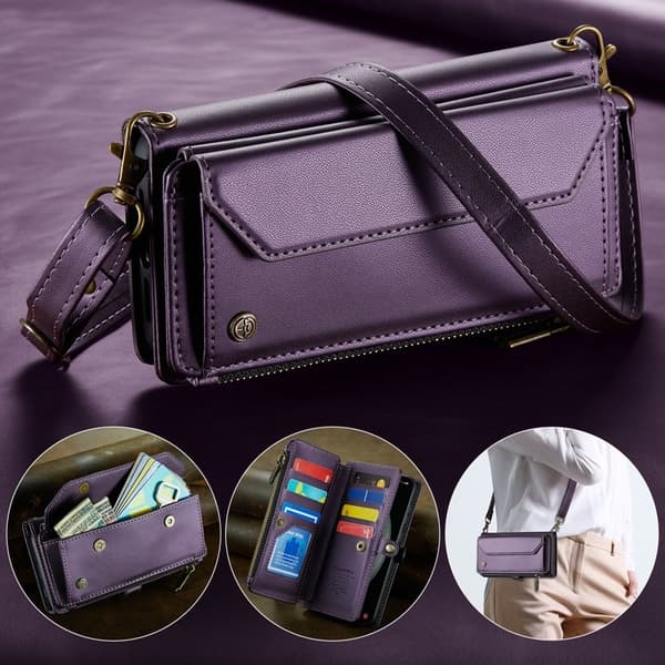 CASEME Plånboksfodral Konstläder för Samsung Galaxy S23 FE - Lila