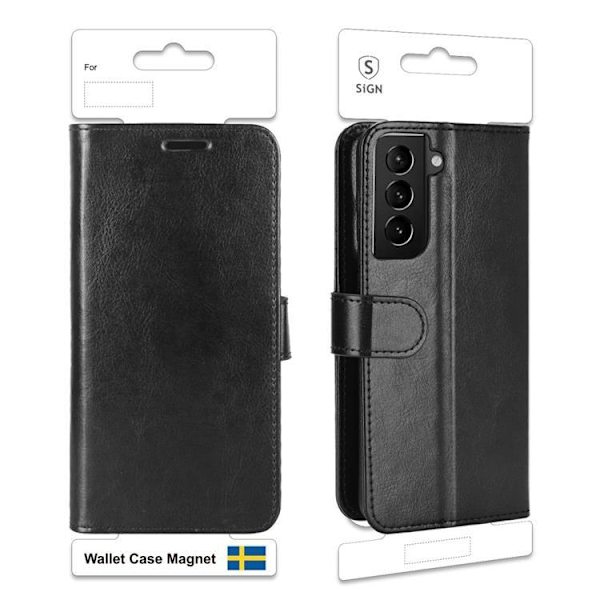 SiGN Plånboksfodral för Galaxy S21 Plus - Svart