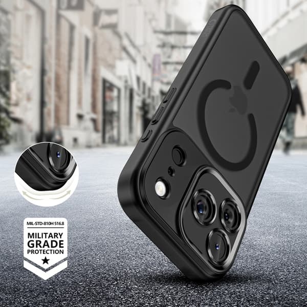 Tech-Protect iPhone 17 Pro Magsafe telefontaske med kameradæksel - sort Svart