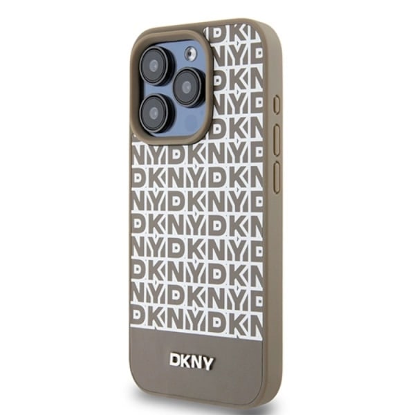 DKNY iPhone 15 Pro Max Mobilskal Magsafe Läder Printed Pattern