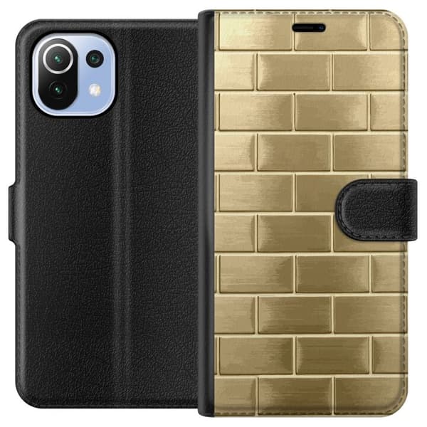 Plånboksfodral till Xiaomi Mi 11 Lite med Gyllene Murstenar