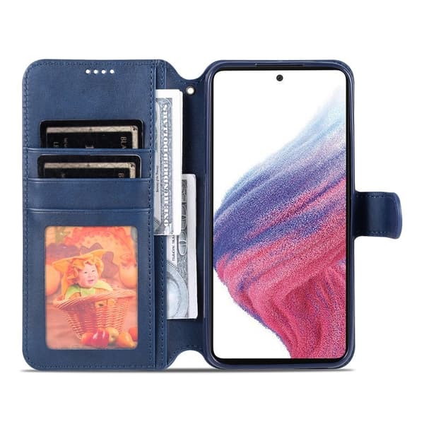 AZNS Samsung Galaxy A54 5G Plånboksfodral Konstläder - Blå