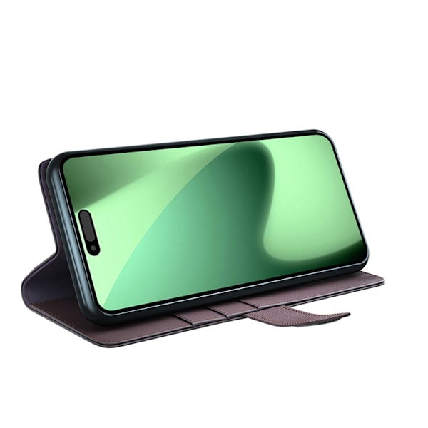 iPhone 17 Pro Plånboksfodral Äkta Läder - Brun Brun