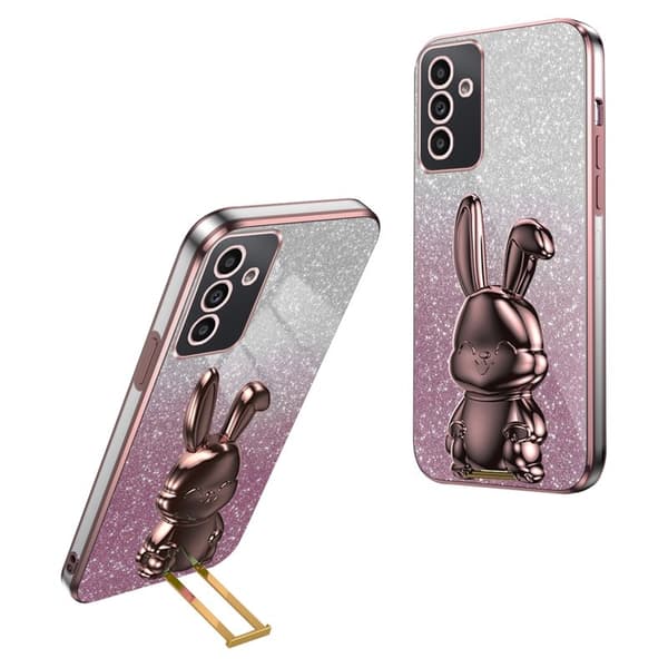 Lovely Rabbit Samsung Galaxy A35 5G Skal Glitter - Rosa
