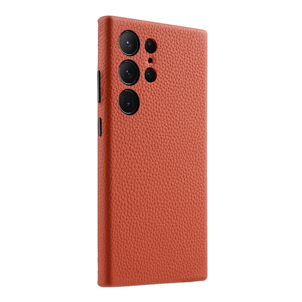 MELKCO Mobilskal till Samsung Galaxy S24 Ultra Äkta Läder + PC - Orange