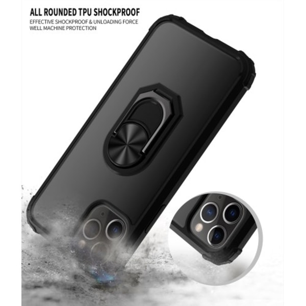 Magnet Ring Flexicase Skal till iPhone 11 Pro Max - Svart Svart