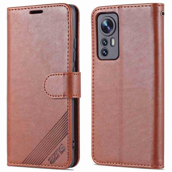 AZNS Xiaomi 12 Lite Plånboksfodral Konstläder - Brun