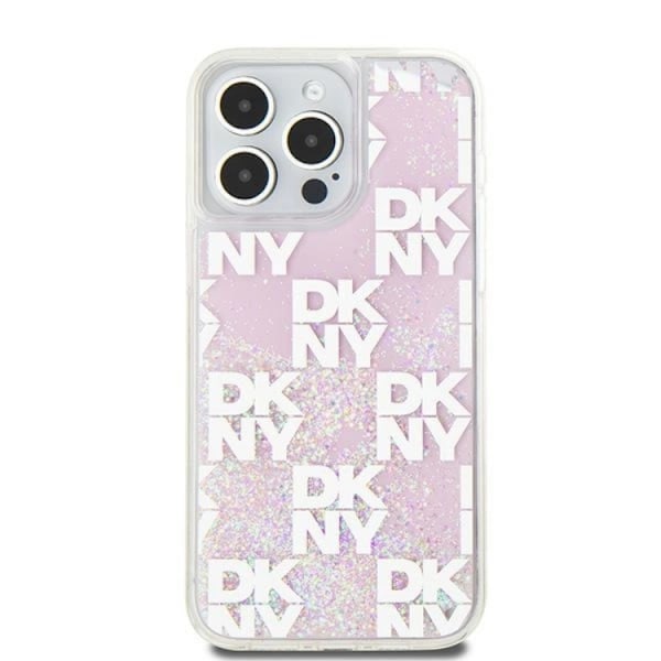 DKNY iPhone 15 Pro Max Mobilskal Liquid Glitter Multi Logo - Rosa