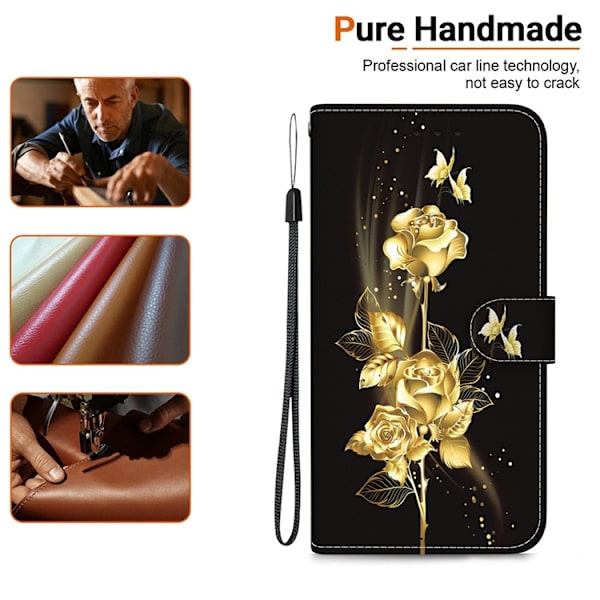 Sony Xperia 10 VII Konstläder Plånboksfodral Pattern Printing - Guld Rosa Guld