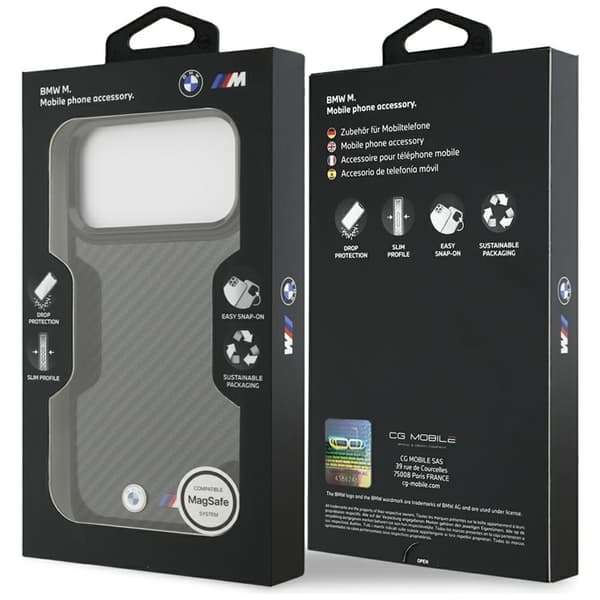 BMW telefontaske til iPhone 17 Pro Magsafe Kevlar - mat sort Svart