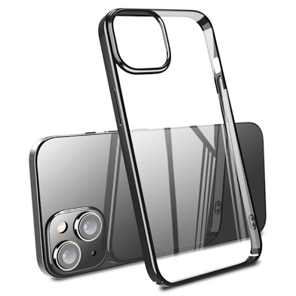 X-LEVEL Mobilskal till iPhone 15 Electroplating Ram Hård PC Shockproof Svart