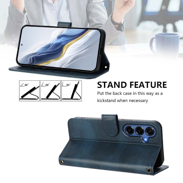 Plånboksfodral för Samsung Galaxy S26 Plus Konstläder Stativ - Blå