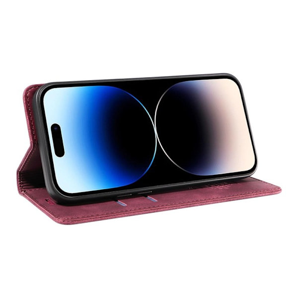 BETOPNICE 003 Plånboksfodral för iPhone 14 Pro - Konstläder - Röd