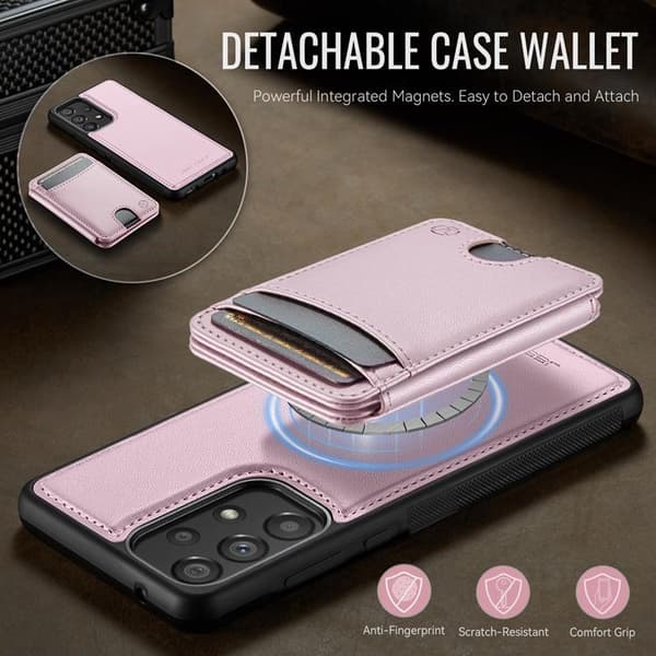 JEEHOOD Samsung Galaxy A33 5G Mobilskal KonstLäder - Rosa Rosa