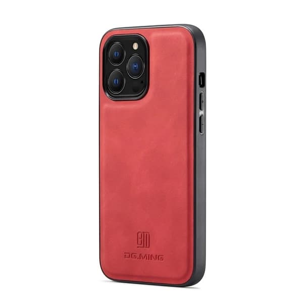 DG.MING Mobilskal till iPhone 16 Pro Max Hybrid Läder - Röd Röd