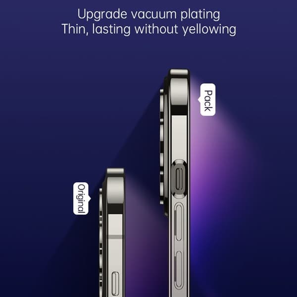 SULADA iPhone 15 Pro Max Skal Electroplating TPU Tempered Glass - Mörklila