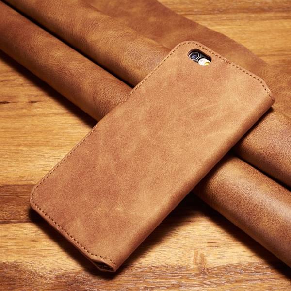DG.MING Retro Style Plånboksfodral Konstläder iPhone 6s Plus - Brun