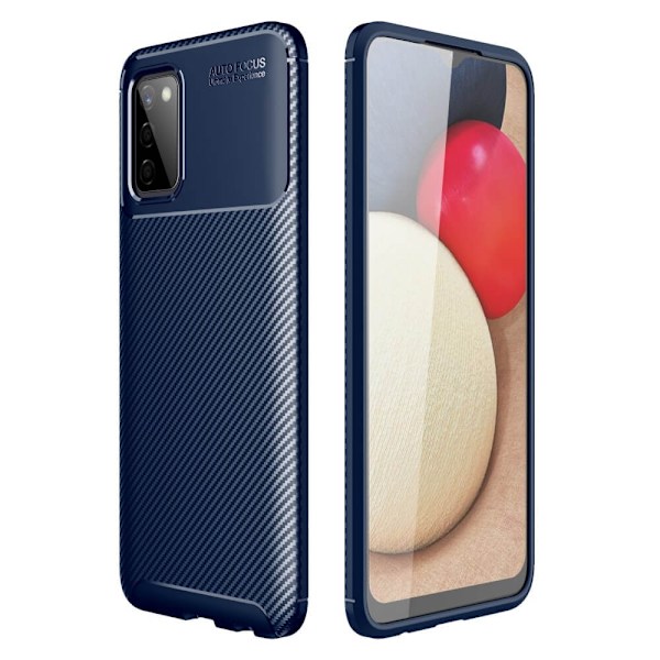 Carbon Fiber Mobilskal till Samsung Galaxy A03s - Blå Blå