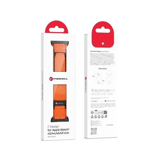 Forcell Apple Watch (42/44/45/49mm) Armband Nylon - Orange Orange