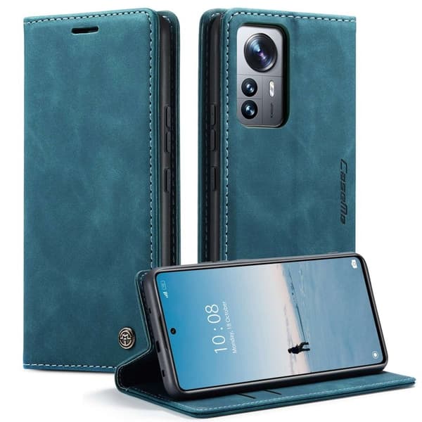 CASEME 013 Plånboksfodral för Xiaomi 12 Lite 5G KonstLäder Blå