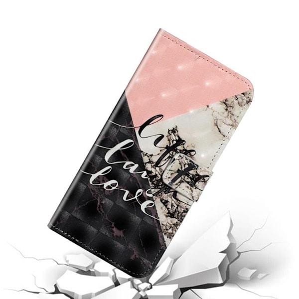 iPhone 14 Pro Plånboksfodral 3D Pattern - Svart Marble Svart