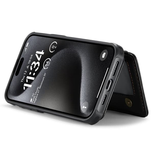 JEEHOOD J05 Mobilskal till iPhone 15 Pro Max Läder med Magnetficka - Svart