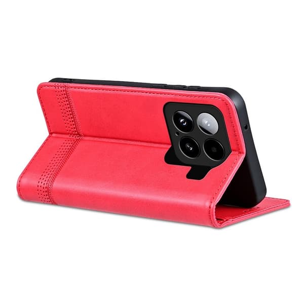 AZNS Xiaomi 15 Plånboksfodral Konstläder - Röd