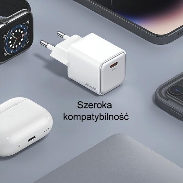 USAMS Väggladdare 1xUSB-C PD30W 3A PD3.0 X-ron Series CC186 – Lila