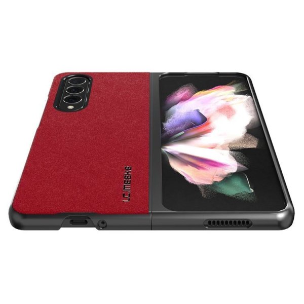 LC.IMEEKE Galaxy Z Fold 4 Skal TPU-ram Läder - Röd