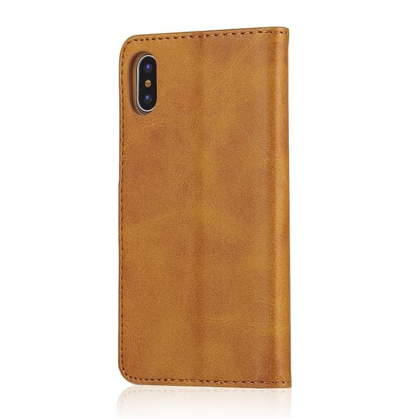 LC.IMEEKE Stand Plånboksfodral i Konstläder för iPhone X - Brun