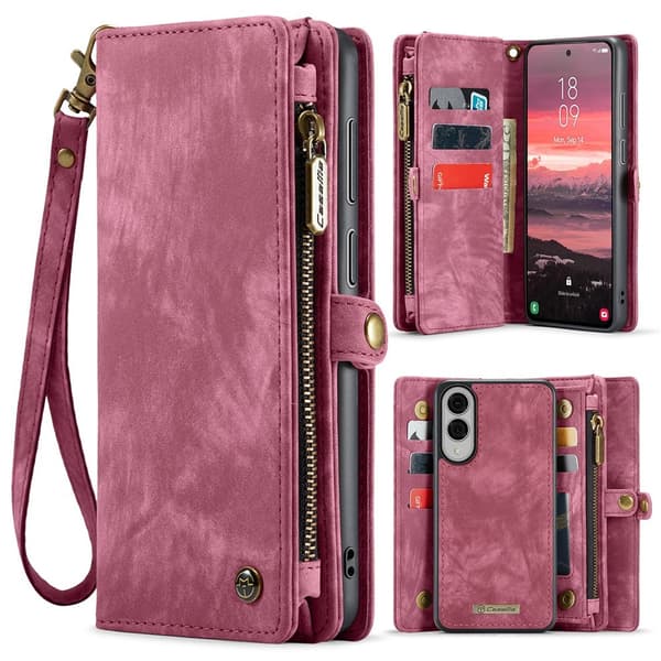 CASEME Galaxy S25 FE Plånboksfodral PU-läder - Röd Röd