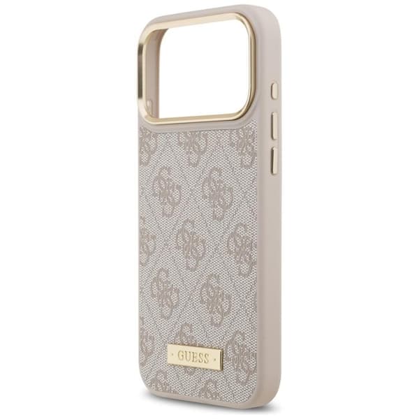 Guess Mobilskal till iPhone 17 Pro Max MagSafe 4G Logo Plate - Rosa Rosa